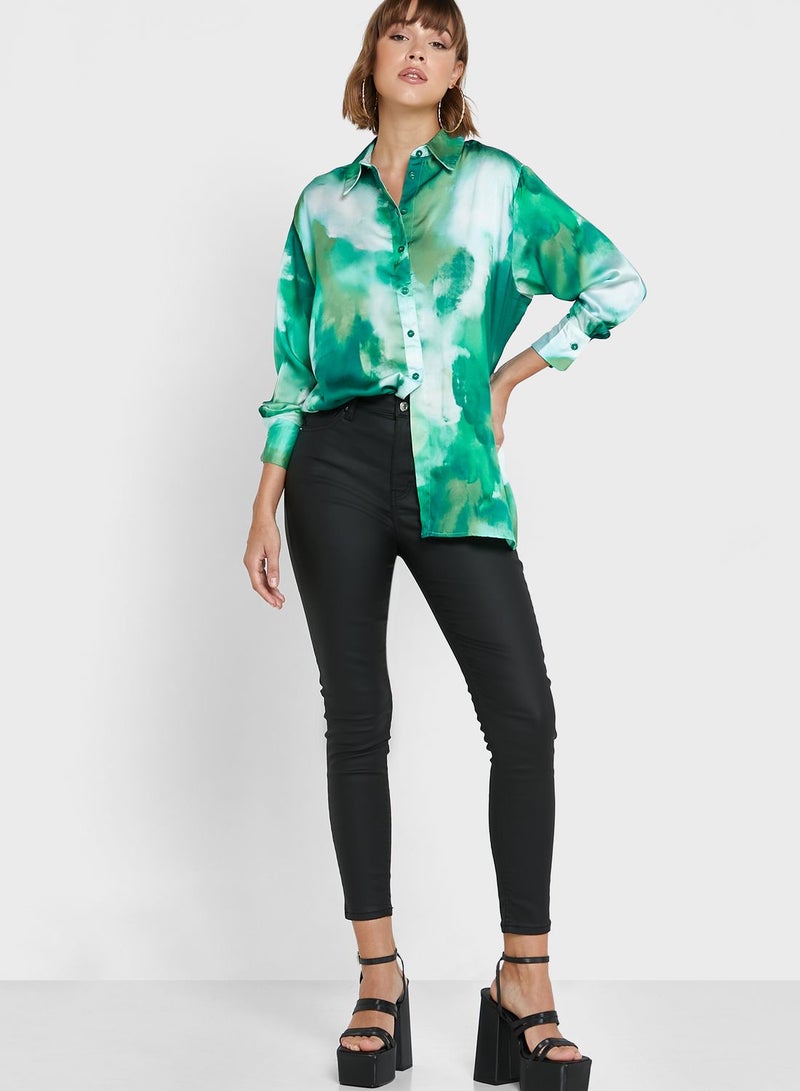 توب شوب بنطال جينز سكيني بخصر مرتفع - Image 1