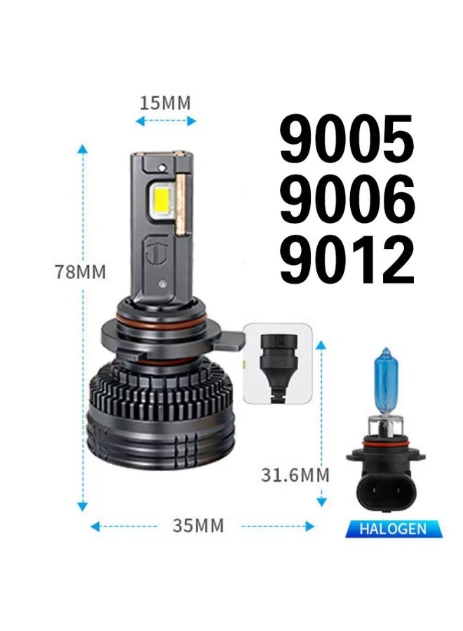 مصباح سيارة LED Y15-9005، مناسب لـ H1 و H7 و H11 و 9005 و H4، ضوء أبيض 6500 كلفن، ترقية المصابيح الأمامية من 80 واط إلى 130 واط، تبريد من الألومنيوم المستخدم في صناعة الطيران - Image 1