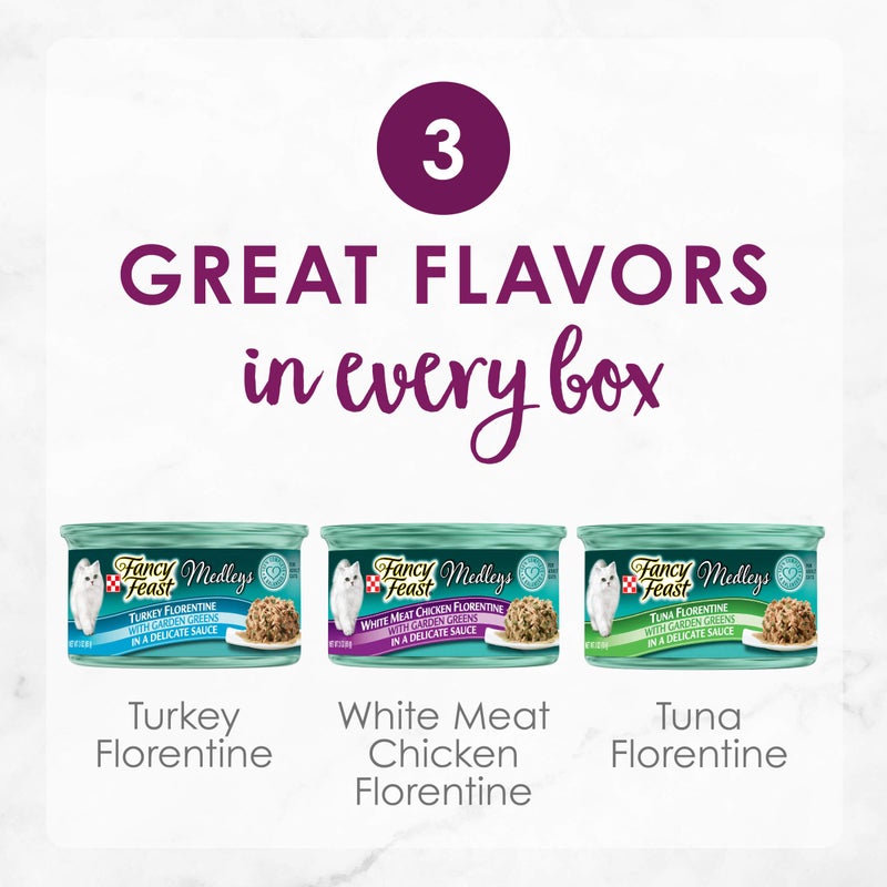 Fancy Feast Medleys Wet Cat Food Variety Pack, Florentine Collection, (12) 3 Oz Cans - Image 2