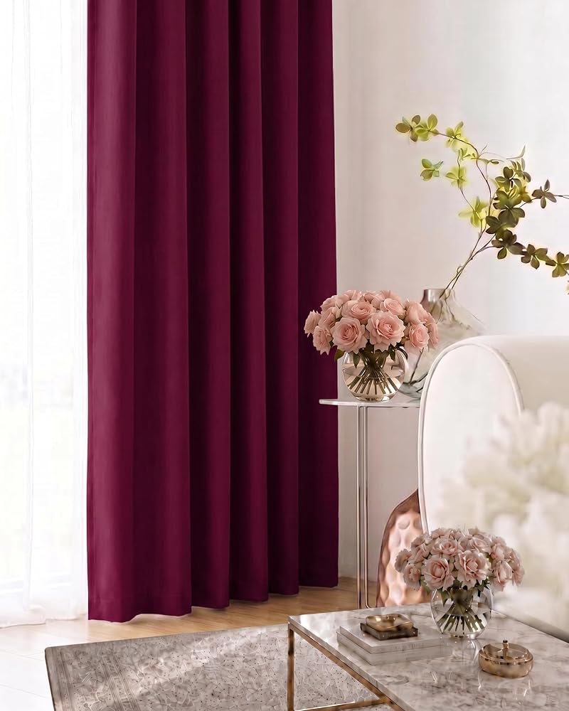 Amali Blackout curtains for living room Decor or bedroom window noise reduction and light blocking with 16 Grommets in 2 panels long 274cm and 127cm - Image 2