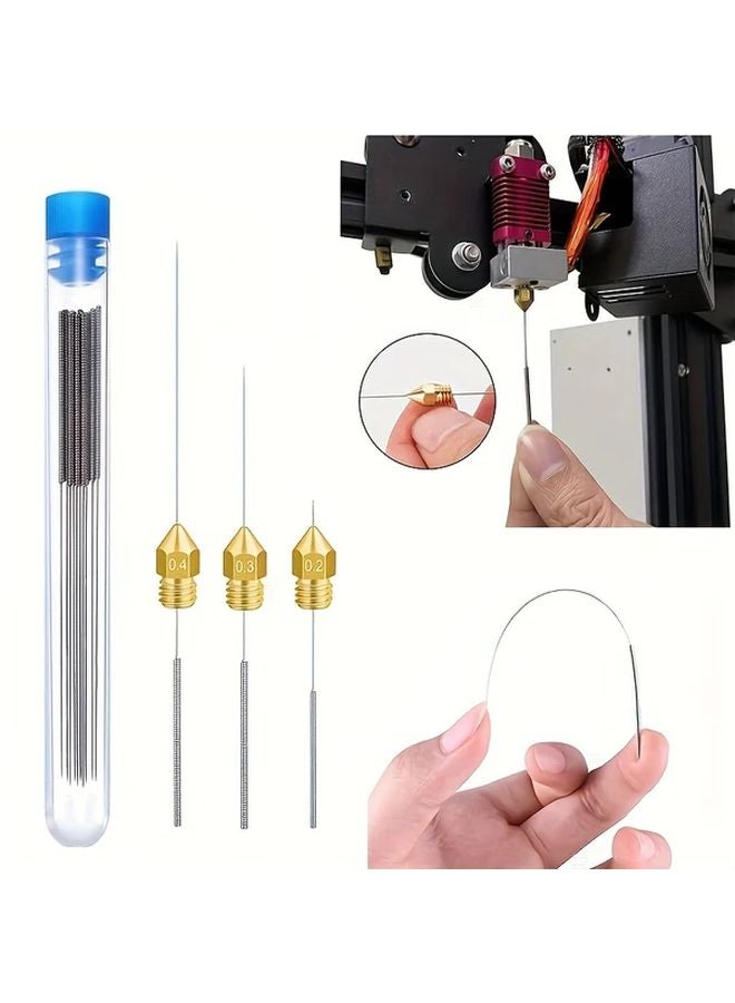 1 مجموعة 10 قطع من فوهات التنظيف الفولاذية المقاومة للصدأ لإزالة انسداد رأس الدش وموقد الغاز - Image 3