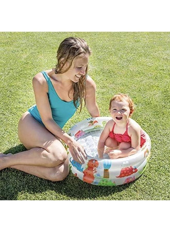 انتكس حوض سباحة للأطفال ذو 3 حلقات على شكل ديناصور مقاس 24 بوصة × 8.5 بوصة - Image 2