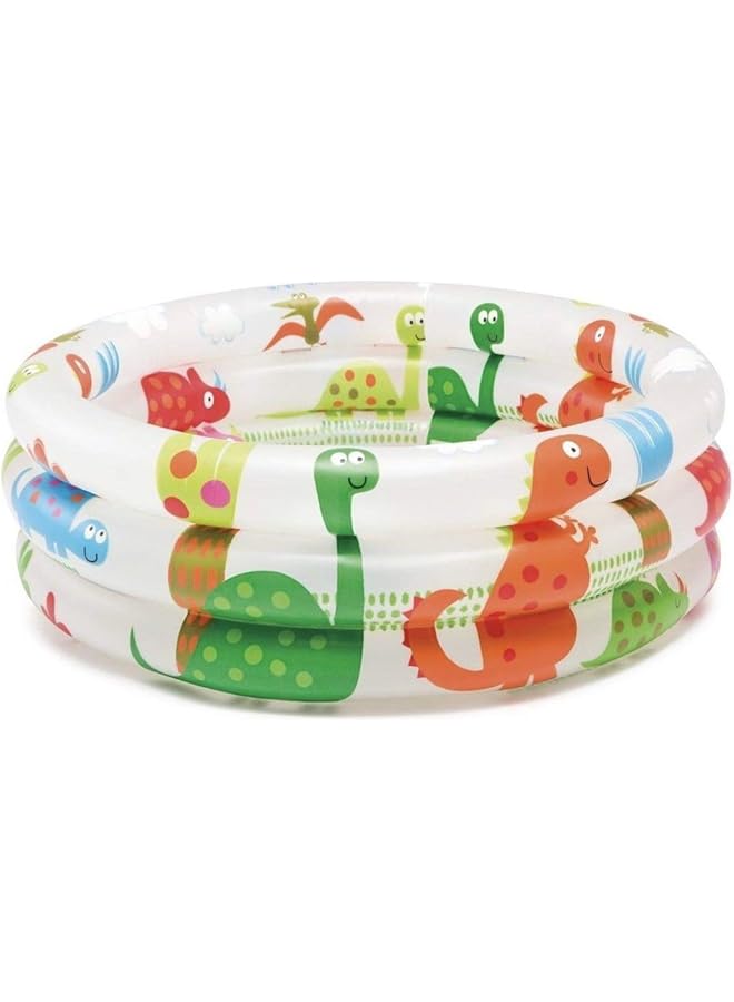 انتكس حوض سباحة للأطفال ذو 3 حلقات على شكل ديناصور مقاس 24 بوصة × 8.5 بوصة - Image 1