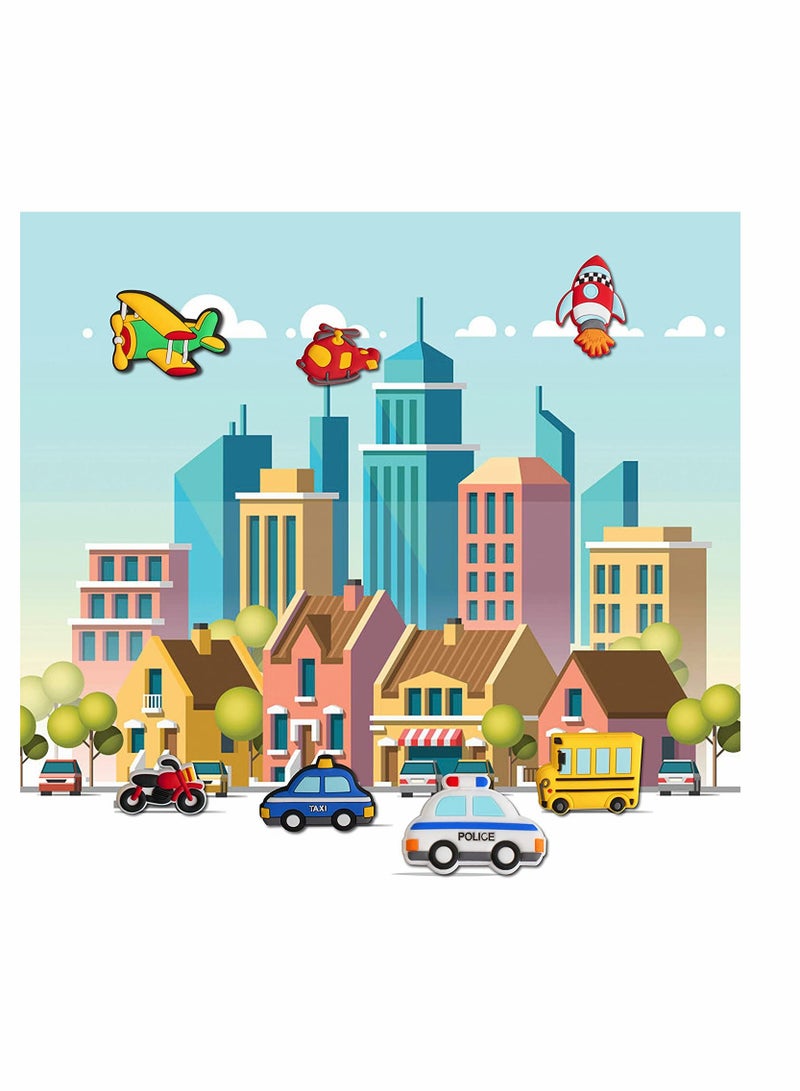 26 Pcs Educational Transport Rubber Magnets for Kids Airplanes Boats Cars Fun Refrigerator Toys School Prize Gifts for Ages 6 and Up - Image 4