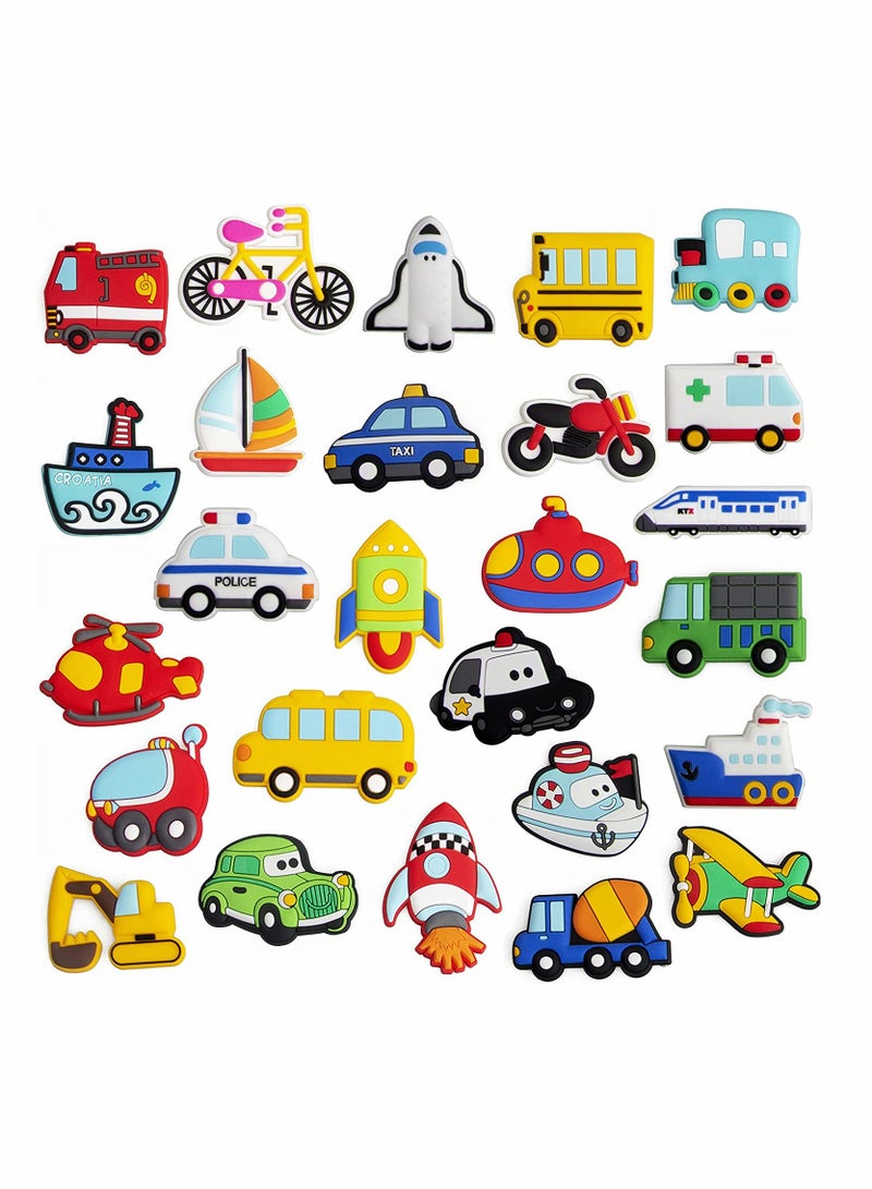 26 Pcs Educational Transport Rubber Magnets for Kids Airplanes Boats Cars Fun Refrigerator Toys School Prize Gifts for Ages 6 and Up - Image 1