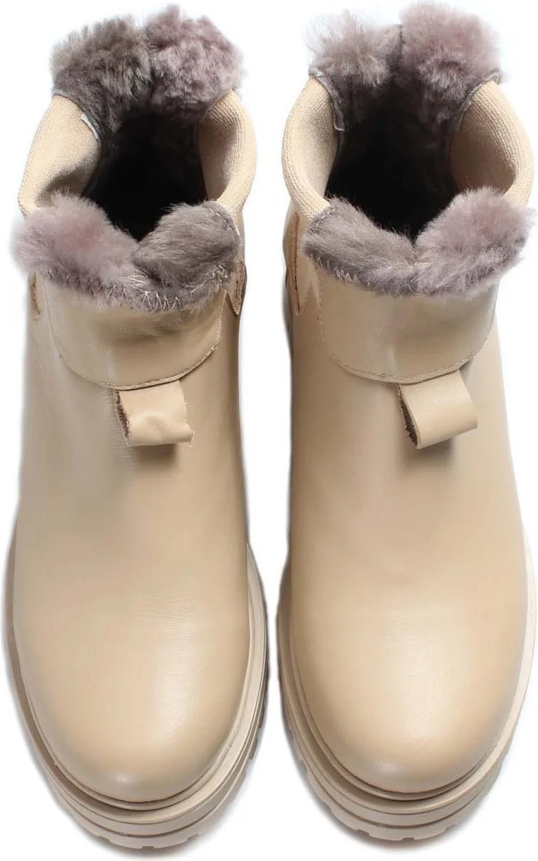 فاست ستيب Leather Shearling Women's Classic Boots 757KZA21045