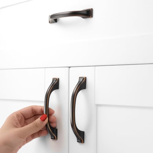 BEROSSA 10 Pack Oil Rubbed Bronze Cabinet Pulls 3 Inch Brushed Bronze Cabinet Handles Bronze Hardware for Kitchen Cabinets 8222 Drawers Bedroom Dresser Bathroom Vanity Cupboard - Image 4
