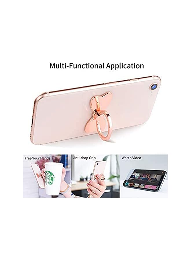 KASTWAVE Phone Ring Holder and Hand Grip 360 Adjustable Finger Metal Stand Car Mount Universal for iPhone Mobile Phone Kickstand Smartphones Tablets XR Xs Max 8 7 6 6s 5s plus Samsung (Rose Gold) - Image 4