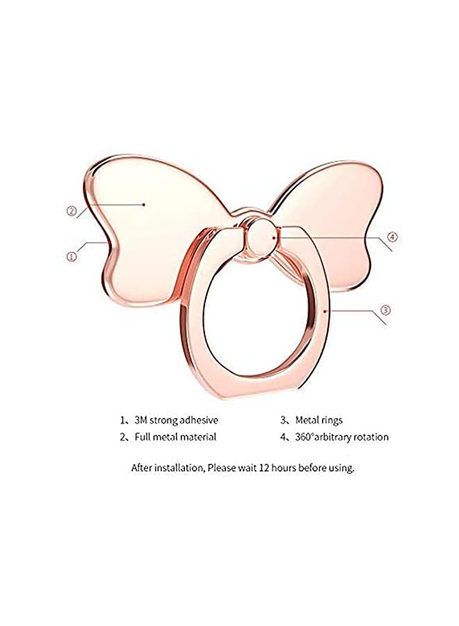 KASTWAVE Phone Ring Holder and Hand Grip 360 Adjustable Finger Metal Stand Car Mount Universal for iPhone Mobile Phone Kickstand Smartphones Tablets XR Xs Max 8 7 6 6s 5s plus Samsung (Rose Gold) - Image 2