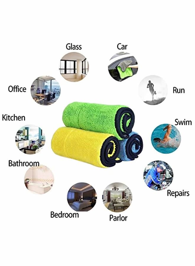 3-Piece Car Soft Microfiber Absorbent Wash Cleaning Polish Cloth Small 30 x 40 cm - Image 5