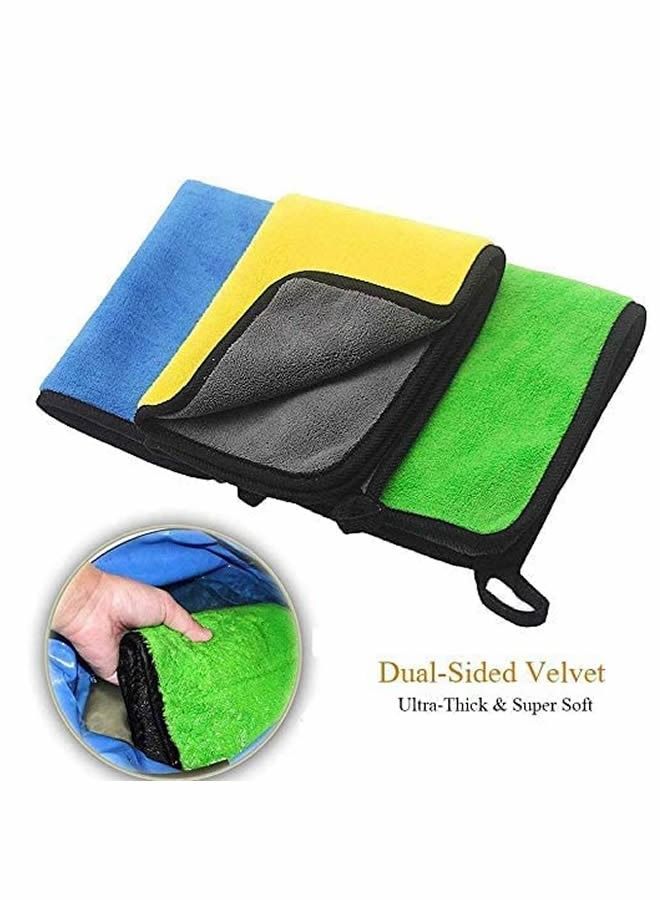3-Piece Car Soft Microfiber Absorbent Wash Cleaning Polish Cloth Small 30 x 40 cm - Image 2