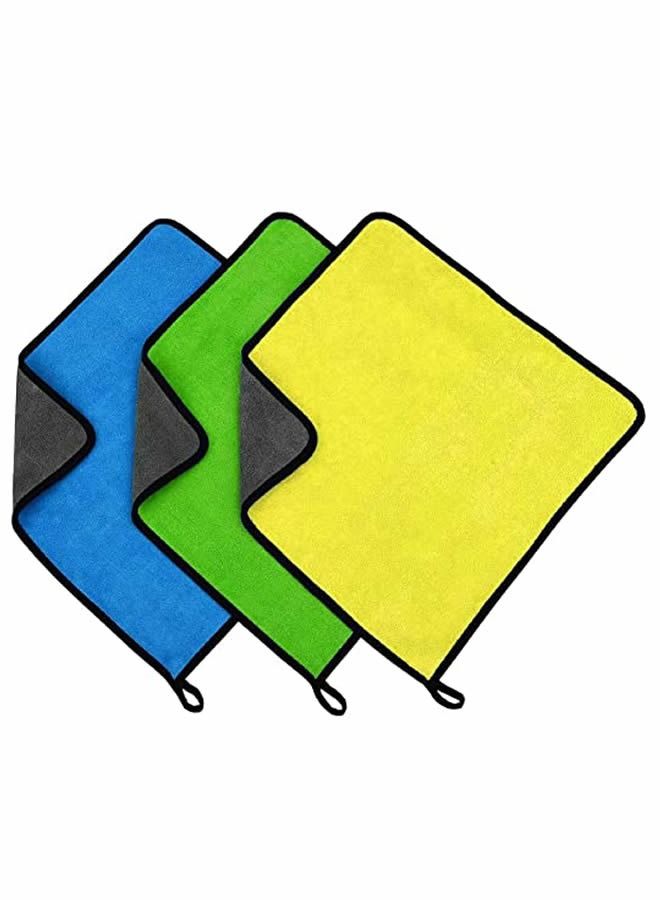 3-Piece Car Soft Microfiber Absorbent Wash Cleaning Polish Cloth Small 30 x 40 cm - Image 1