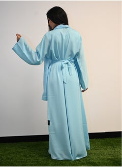 JAMEELA Sky Blue Front Open Abaya  - Image 4