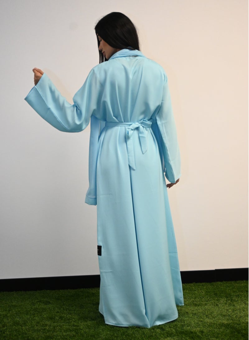 JAMEELA Sky Blue Front Open Abaya - Image 4