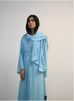 JAMEELA Sky Blue Front Open Abaya  - Image 2