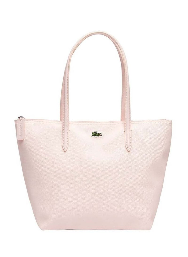 LACOSTE Lacoste Women's L12.12 Concept Fashion Versatile Large Capacity Zipper Handbag Single Shoulder Bag Tote Bag Medium Pink  - Image 1