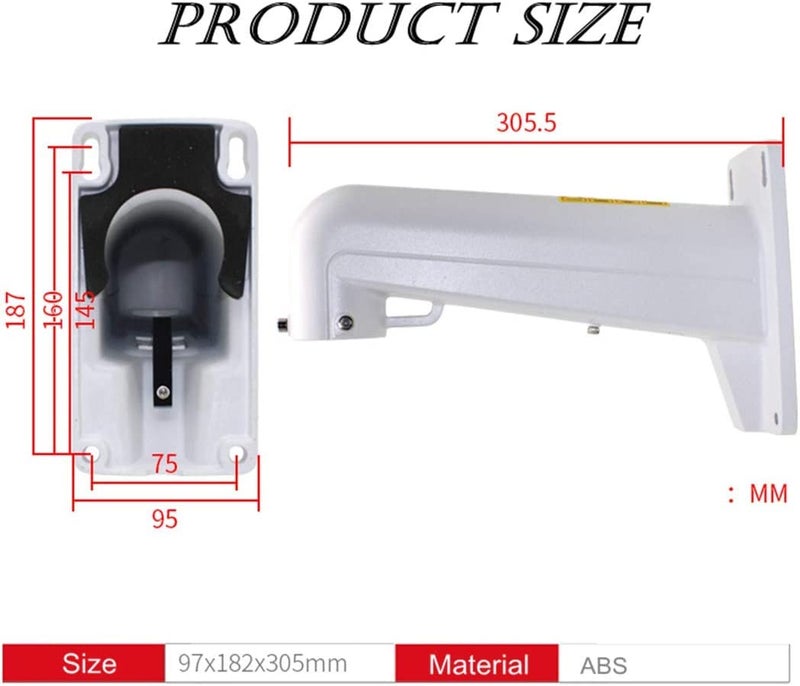 Bectro حامل تثبيت للجدران والأعمدة داخلي/خارجي باللون الأبيض مناسب لتثبيت كاميرا سبيد دوم (PTZ) - Image 3