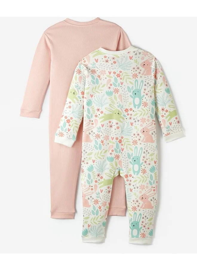 جون June Baby Zippered 2-Pack Jumpsuit Salmon