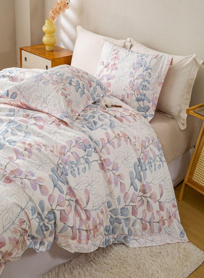OAITE Duvet Cover Set Queen Size Floral Pattern Ultra Soft 100% Cotton Duvet Cover Sets 3-PC, Breathable Duvet Cover with Zipper Closure & Corner Ties(2 Pillow Shams,1 Duvet Cover) - Image 5