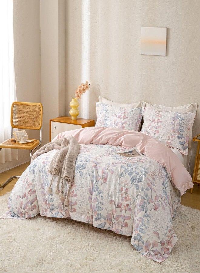 OAITE Duvet Cover Set Queen Size Floral Pattern Ultra Soft 100% Cotton Duvet Cover Sets 3-PC, Breathable Duvet Cover with Zipper Closure & Corner Ties(2 Pillow Shams,1 Duvet Cover) - Image 3