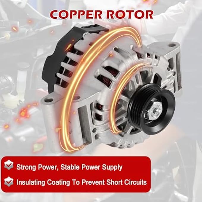 Kessocco Alternator 13588328 13500315 13512759 TG12C067 TG12C174 Replacement for 2010-2017 Chevy Equinox GMC Terrain Buick Regal 2.4L 120A CW 5-Groove Pulley - Image 4