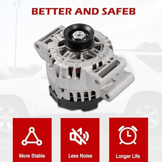 Kessocco Alternator 13588328 13500315 13512759 TG12C067 TG12C174 Replacement for 2010-2017 Chevy Equinox GMC Terrain Buick Regal 2.4L 120A CW 5-Groove Pulley - Image 5