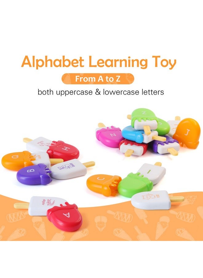 USATDD Abc Alphabet Learning Toys Letters Animal Matching Toy Ice Cream Alphabet Uppercase Lowercase Color Sorting Activity Educational Montessori Toys Back To School For Kids Ages 3+ - Image 4