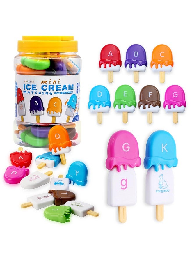 USATDD Abc Alphabet Learning Toys Letters Animal Matching Toy Ice Cream Alphabet Uppercase Lowercase Color Sorting Activity Educational Montessori Toys Back To School For Kids Ages 3+ - Image 1