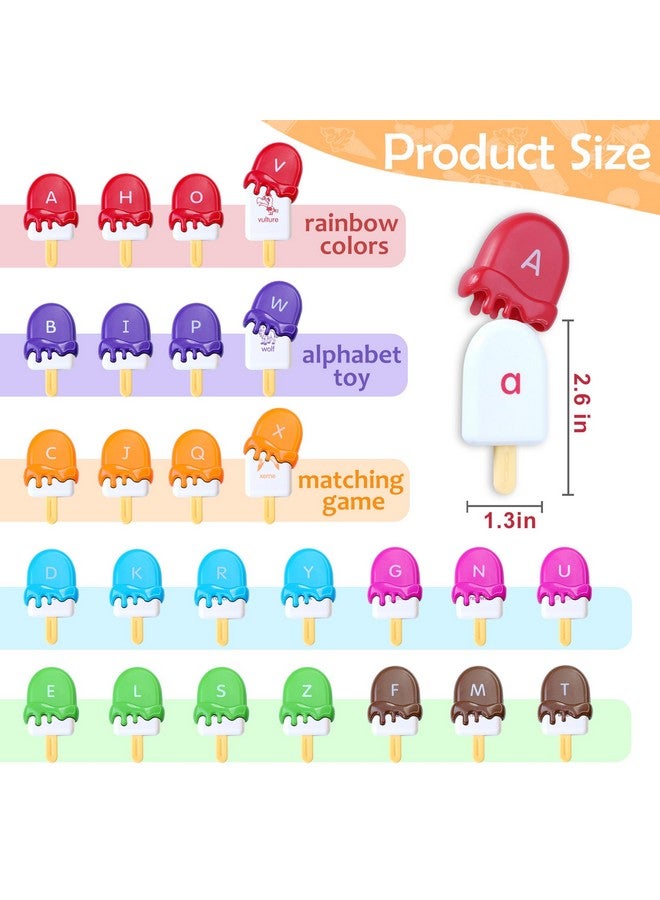 USATDD Abc Alphabet Learning Toys Letters Animal Matching Toy Ice Cream Alphabet Uppercase Lowercase Color Sorting Activity Educational Montessori Toys Back To School For Kids Ages 3+ - Image 3