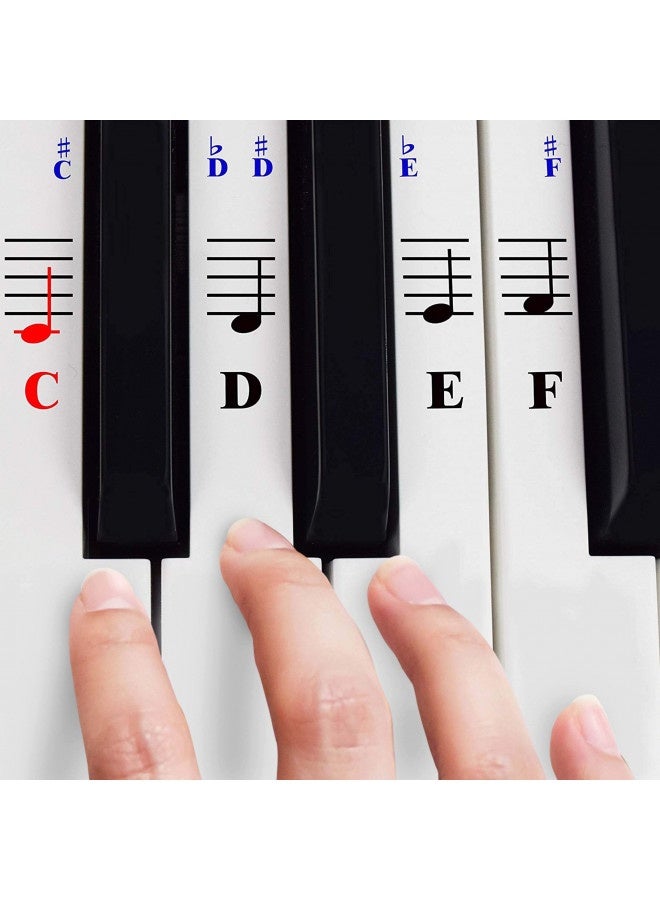 Generic Qmg Piano Stickers For 49/61/ 76/88 Key Keyboards – Transparent And Removable; Made In Usa - Image 1