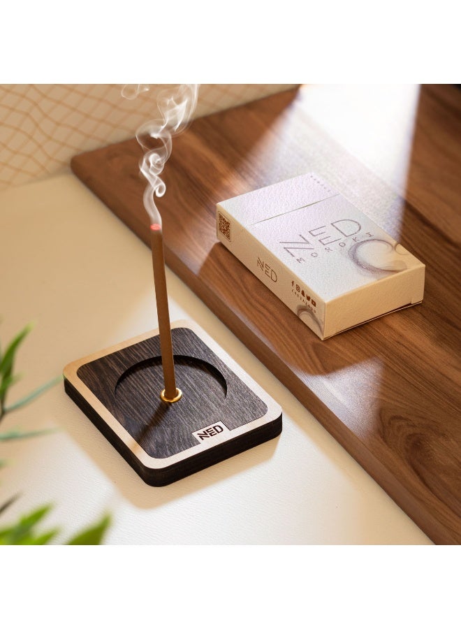 Ned Premium Natural Indonesian Marouki Oud Bakhoor Incense Sticks – Original Marouki Pack by NED with Modern Holder – 25 Thick Sticks, Each With Burn Time Over 45 Minutes - Image 5