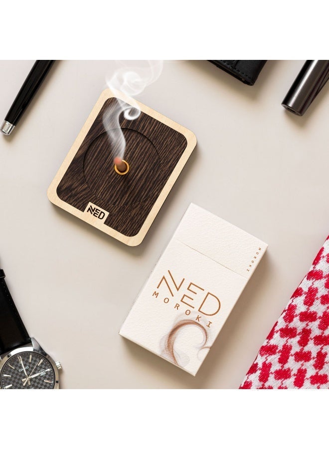 Ned Premium Natural Indonesian Marouki Oud Bakhoor Incense Sticks – Original Marouki Pack by NED with Modern Holder – 25 Thick Sticks, Each With Burn Time Over 45 Minutes - Image 4