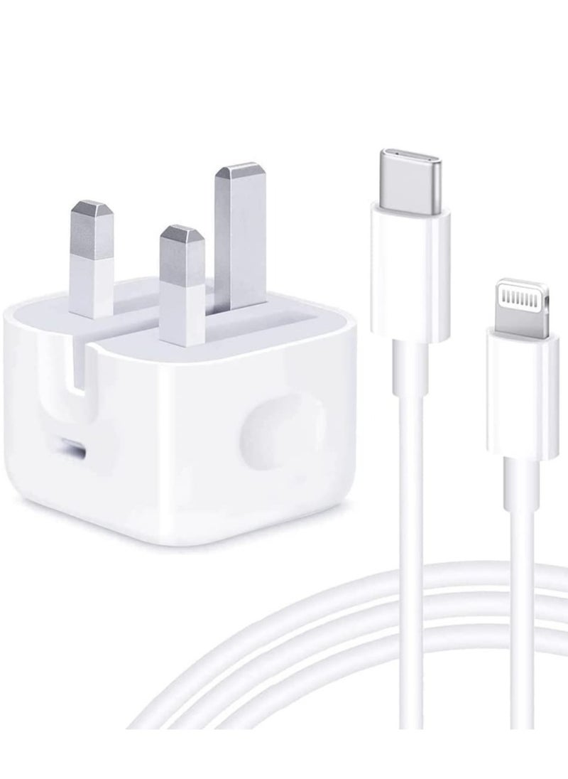 ELTRAZONE - Phone 20W Charger 【Apple MFi Certified】 USB C Plug Fast Charge and USB C to Lightning Cable 2M PD Power Adapter Compatible with iPhone 13 Pro Max 13 12 SE2020 11 XR XS Max X 8 Plus iPad Pro Air Mini - Image 1