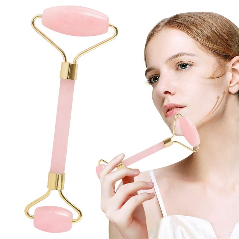Royal, for,Rose Quartz,Facial Massage,Anti-Aging Tools for Eye,Beauty Sliming Rejuvenates Healing Tool #1-Rose Quartz(Golden)