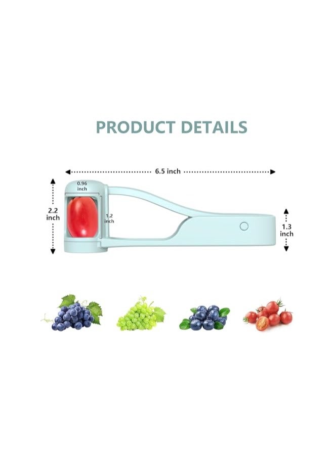 erorex Grape Cutter for Toddlers, Grape Slicer for Baby, Grape Tomato Cherry Strawberry Cutter Tools Into 4 Pieces for Vegetable Fruit Salad, Stainless Steel Quarter Grape Slicer Kitchen Gadget - Image 2