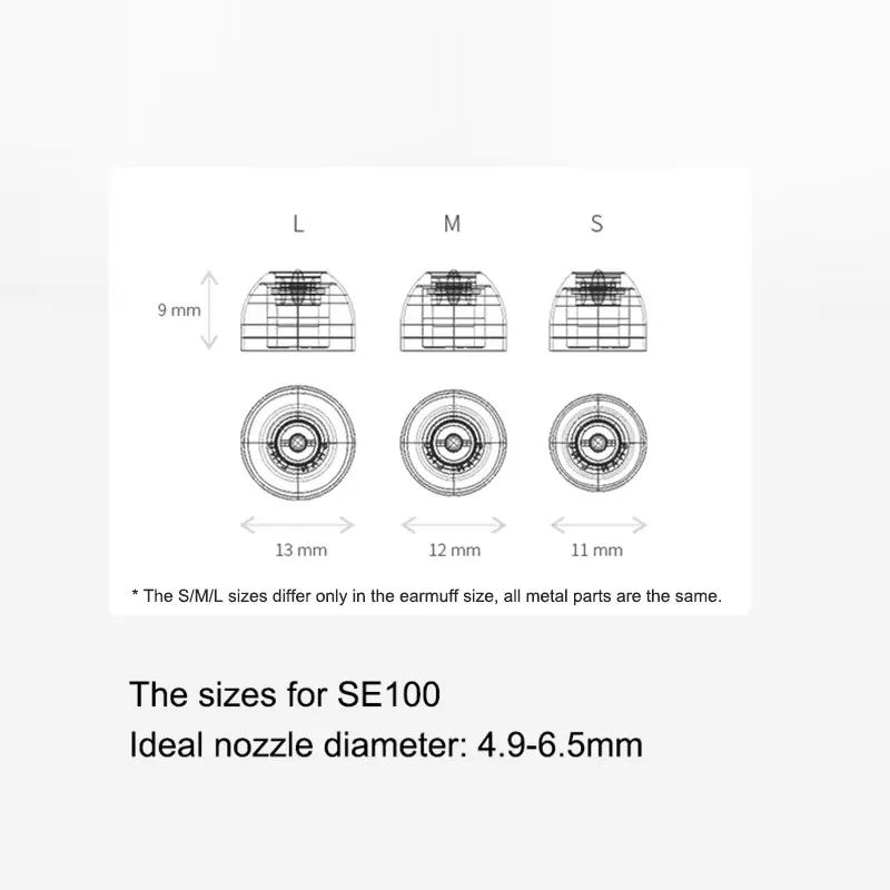 Shanling Se100 Silicone Ear Tips with Built-In Metal Divider for Earphones, Reduces Second Harmonics and Distortion, Medium - Image 3
