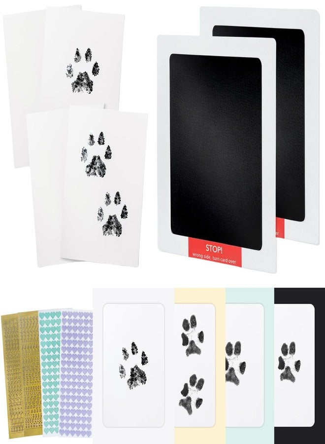 مجموعة وسادات حبر Tuhangcc Paw Print Clean Touch للكلاب والقطط، تذكار لأصحاب الحيوانات الأليفة، مجموعة طباعة بصمات الكفوف والأنف بدون حبر مع إطارات صور ملونة وهدايا يمكنك صنعها بنفسك (مجموعة تذكارية من عبوتين) - Image 1