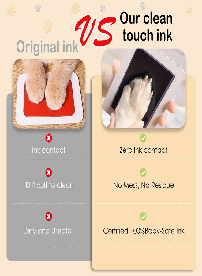 مجموعة وسادات حبر Tuhangcc Paw Print Clean Touch للكلاب والقطط، تذكار لأصحاب الحيوانات الأليفة، مجموعة طباعة بصمات الكفوف والأنف بدون حبر مع إطارات صور ملونة وهدايا يمكنك صنعها بنفسك (مجموعة تذكارية من عبوتين) - Image 3
