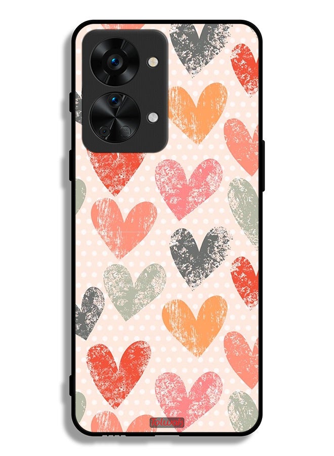 Tolwak OnePlus Nord 2T 5G Protective Case Cover Hearts Art - Image 2