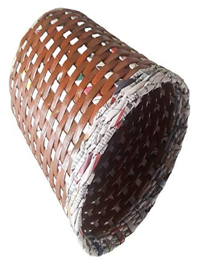 Sonas Creation Paperus, SMALL, Size 8 Inch TALL, 5 Liter, Open-top Dustbin, Waste Basket, Trash Can, Paper Bin, Eco Friendly, Handmade, of Paper Ropes (Brown Check) - Image 4