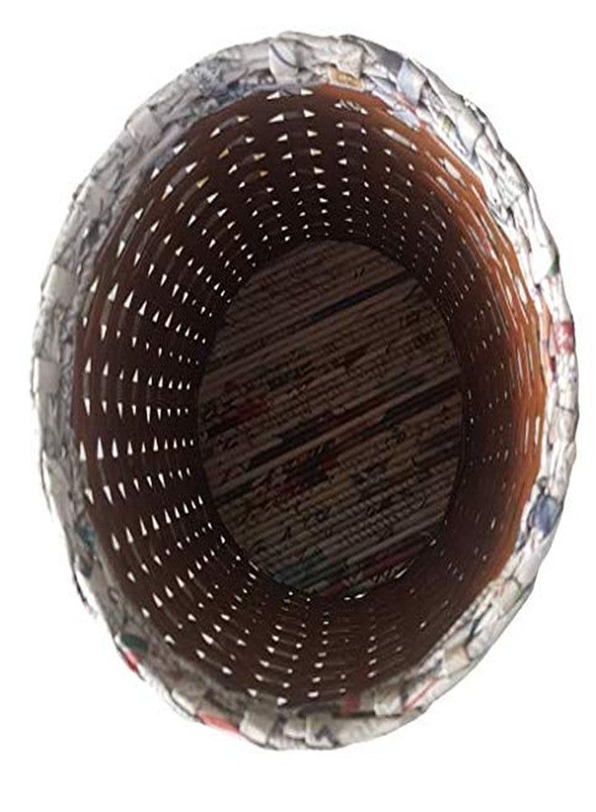 Sonas Creation Paperus, SMALL, Size 8 Inch TALL, 5 Liter, Open-top Dustbin, Waste Basket, Trash Can, Paper Bin, Eco Friendly, Handmade, of Paper Ropes (Brown Check) - Image 3