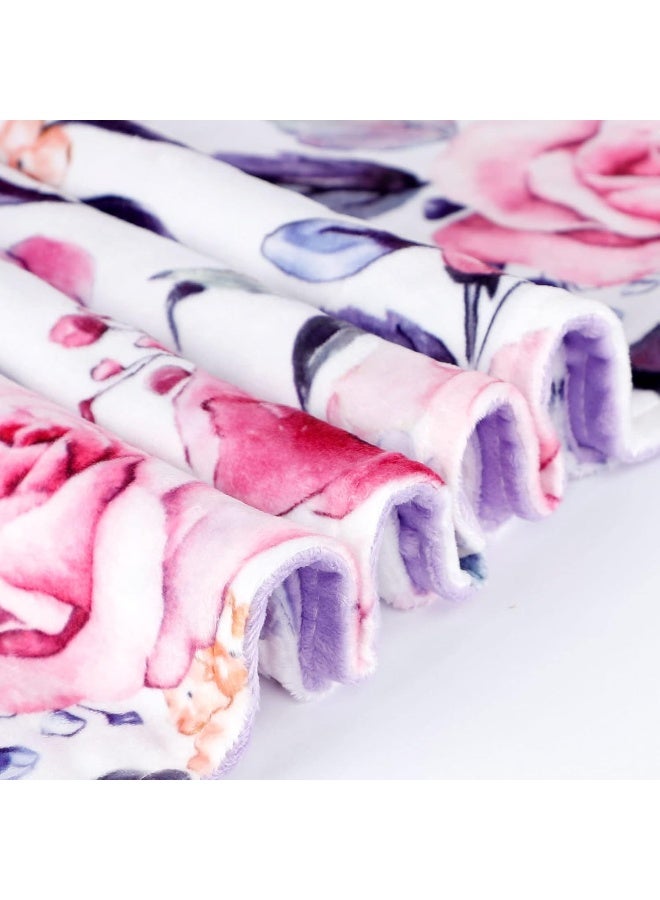 Pea Pod Pea Pod Baby Blankets Super Soft Floral Minky Toddler Newborn Blanket  - Image 3