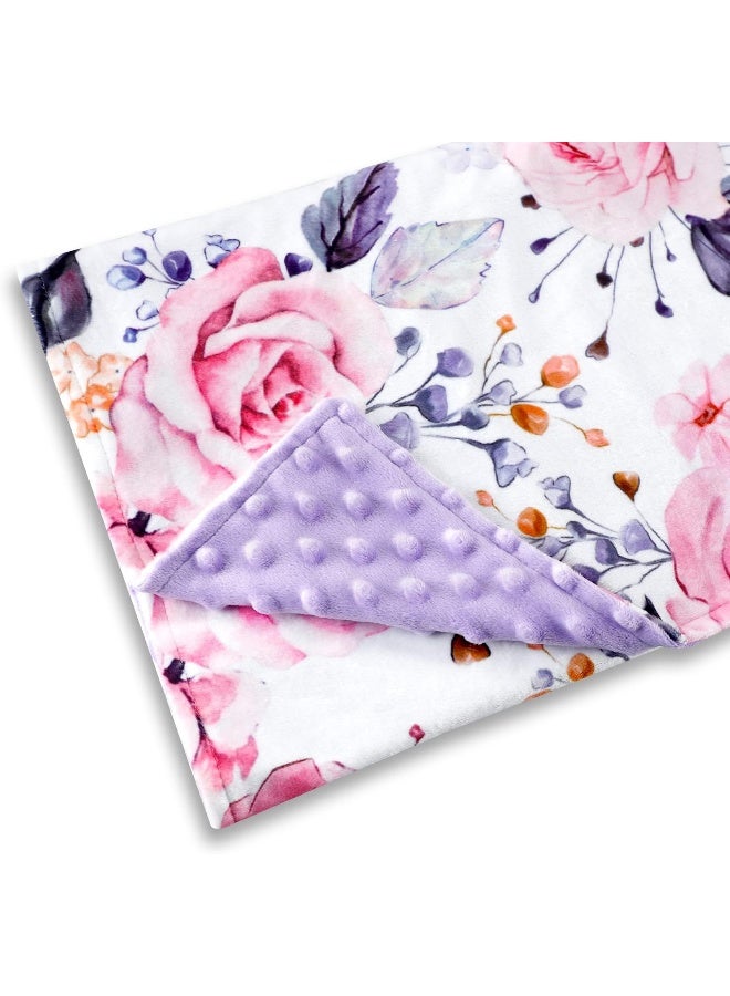 Pea Pod Pea Pod Baby Blankets Super Soft Floral Minky Toddler Newborn Blanket  - Image 1
