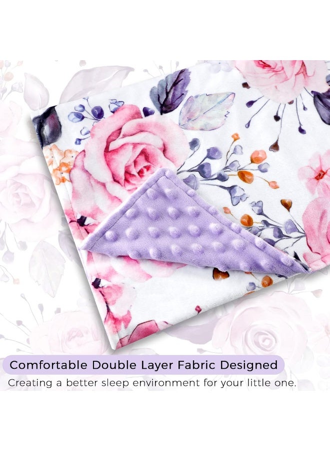 Pea Pod Pea Pod Baby Blankets Super Soft Floral Minky Toddler Newborn Blanket  - Image 4