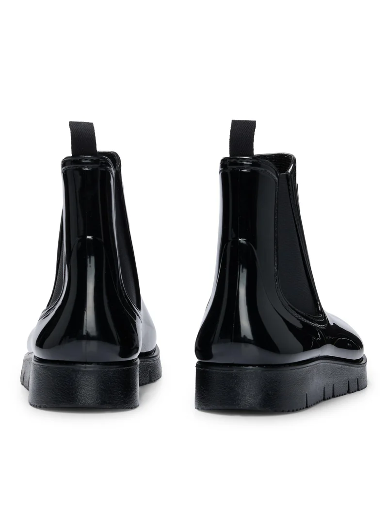 هوجو Glossy Chelsea-style rain boots with logo badge