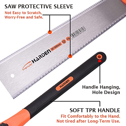 Harden 26" (660Mm) Long Fixed Double Sided Hand-Powered Saw, Heat Treated Sk5 Steel Cutter For Wood, Drywall And Home Garden Soft Feeling Tpr Handle, Light Weight - 631236 - Image 4