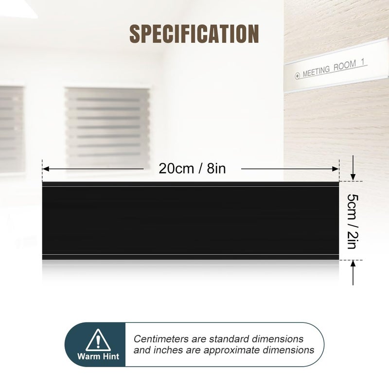 Lenink 6 Pack Name Plate Holder, Office Door Name Plate Holder Adhesive Wall Mount for Meeting Room, Business Department, Warning Area 8â€ X 2â€ (Black) - Image 4