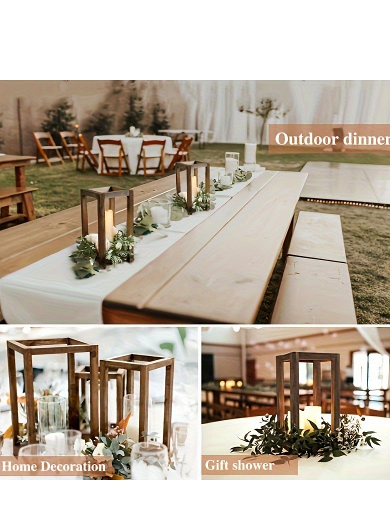 Rustic Farmhouse Wooden Lantern Candle Holder – Table Decor & Country Gift, No Electricity Required - Image 5