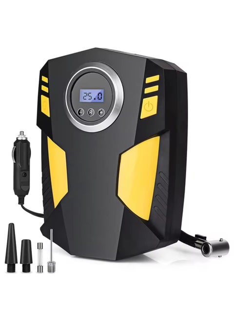 Digital Car Tyre Inflator Air Compressor with Auto Stop and LED Light 12V Fast Portable Air Pump for Car Bicycle Motorcycle Ball Air Mattress