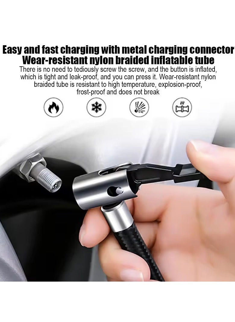 Digital Car Tyre Inflator Air Compressor with Auto Stop and LED Light 12V Fast Portable Air Pump for Car Bicycle Motorcycle Ball Air Mattress
